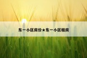 东一小区房价★东一小区租房