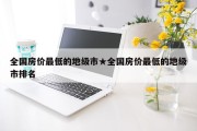 全国房价最低的地级市★全国房价最低的地级市排名