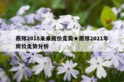 燕郊2018未来房价走势★燕郊2021年房价走势分析