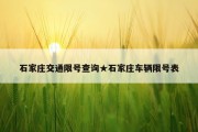 石家庄交通限号查询★石家庄车辆限号表