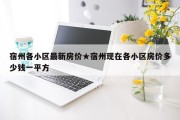 宿州各小区最新房价★宿州现在各小区房价多少钱一平方