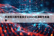 天津周三限号是多少★2025天津限号表最新