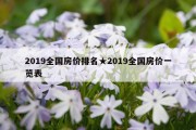 2019全国房价排名★2019全国房价一览表