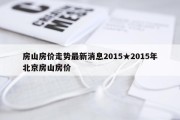 房山房价走势最新消息2015★2015年北京房山房价