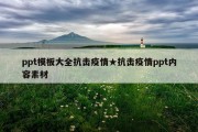 ppt模板大全抗击疫情★抗击疫情ppt内容素材