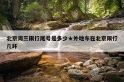 北京周三限行尾号是多少★外地车在北京限行几环
