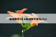 临城限号9月★临城限号查询2021