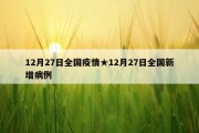 12月27日全国疫情★12月27日全国新增病例