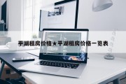平湖租房价格★平湖租房价格一览表