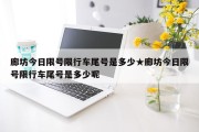 廊坊今日限号限行车尾号是多少★廊坊今日限号限行车尾号是多少呢