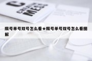 限号单号双号怎么看★限号单号双号怎么看图解