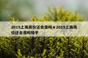 2019上海房价还会涨吗★2019上海房价还会涨吗知乎