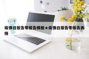 疫情日报告零报告模板★疫情日报告零报告表格