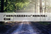 广州地铁6号线新房房价★广州地铁6号线二期拆解