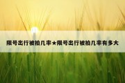 限号出行被拍几率★限号出行被拍几率有多大