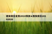 西安房价走势2018预测★西安房价20102020