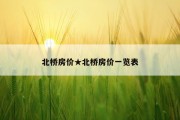 北桥房价★北桥房价一览表
