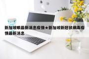 新加坡眼最新消息疫情★新加坡新冠状病毒疫情最新消息