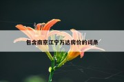 包含南京江宁万达房价的词条