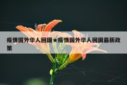 疫情国外华人回国★疫情国外华人回国最新政策