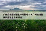 广州疫情最新消息今天新增25★广州疫情最新数据消息今天新增