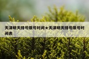 天津明天排号限号时间★天津明天排号限号时间表