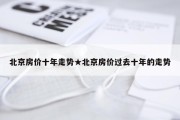 北京房价十年走势★北京房价过去十年的走势