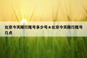 北京今天限行尾号多少号★北京今天限行尾号几点