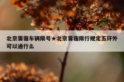 北京雾霾车辆限号★北京雾霾限行规定五环外可以通行么
