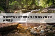 疫情防控安全班会感想★关于疫情安全教育班会课感想