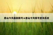 唐山今天最新限号★唐山今天限号查询系统
