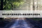 秦皇岛限号查询电话号★秦皇岛限号日期查询