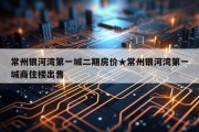 常州银河湾第一城二期房价★常州银河湾第一城商住楼出售