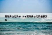 燕郊房价走势2013★燕郊房价走势最新消息