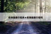 疫情健康行程表★疫情健康行程码