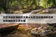 大型活动疫情防控方案★大型活动期间新冠肺炎疫情防控工作方案