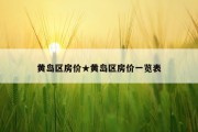 黄岛区房价★黄岛区房价一览表