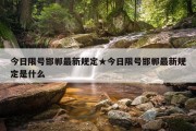 今日限号邯郸最新规定★今日限号邯郸最新规定是什么