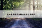 北京本周限号车牌★北京这周限号