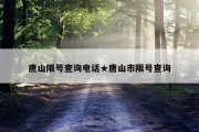 唐山限号查询电话★唐山市限号查询