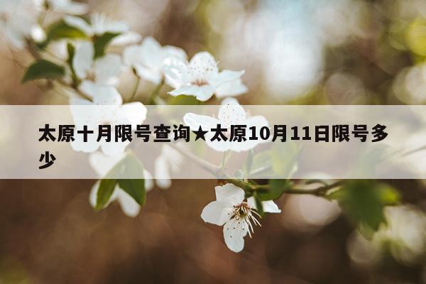 太原十月限号查询★太原10月11日限号多少