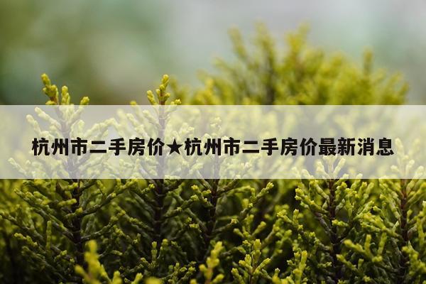 杭州市二手房价★杭州市二手房价最新消息