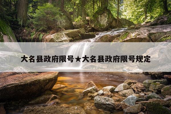 大名县政府限号★大名县政府限号规定