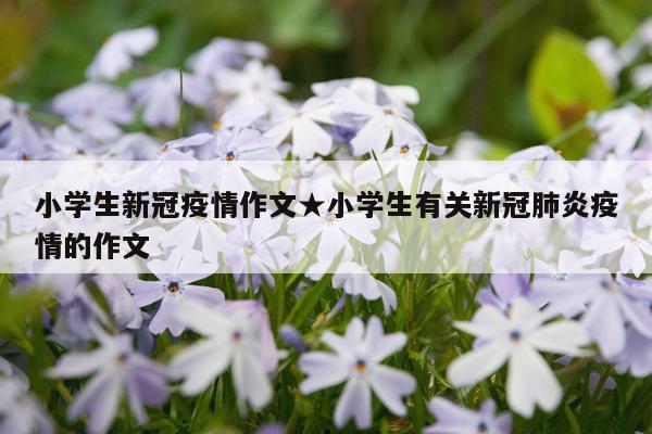 小学生新冠疫情作文★小学生有关新冠肺炎疫情的作文