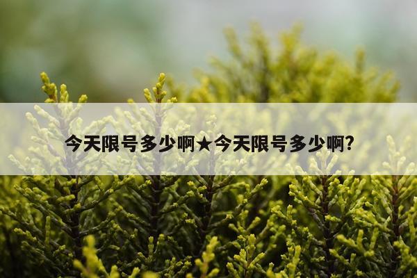 今天限号多少啊★今天限号多少啊?