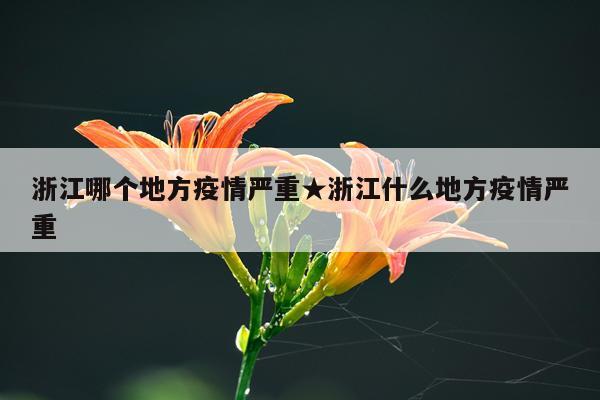 浙江哪个地方疫情严重★浙江什么地方疫情严重