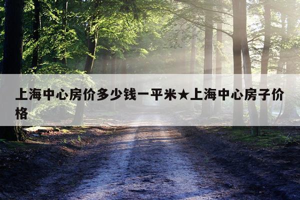 上海中心房价多少钱一平米★上海中心房子价格
