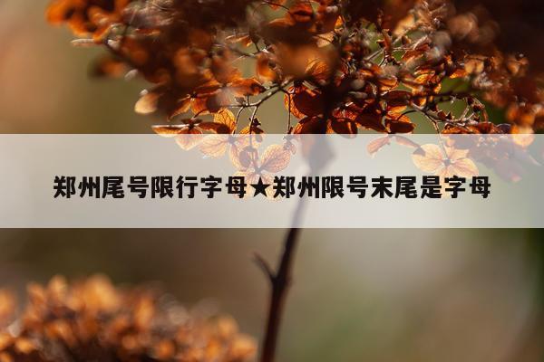 郑州尾号限行字母★郑州限号末尾是字母