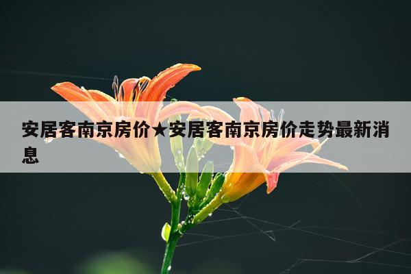 安居客南京房价★安居客南京房价走势最新消息