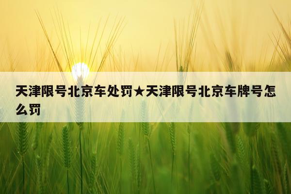 天津限号北京车处罚★天津限号北京车牌号怎么罚